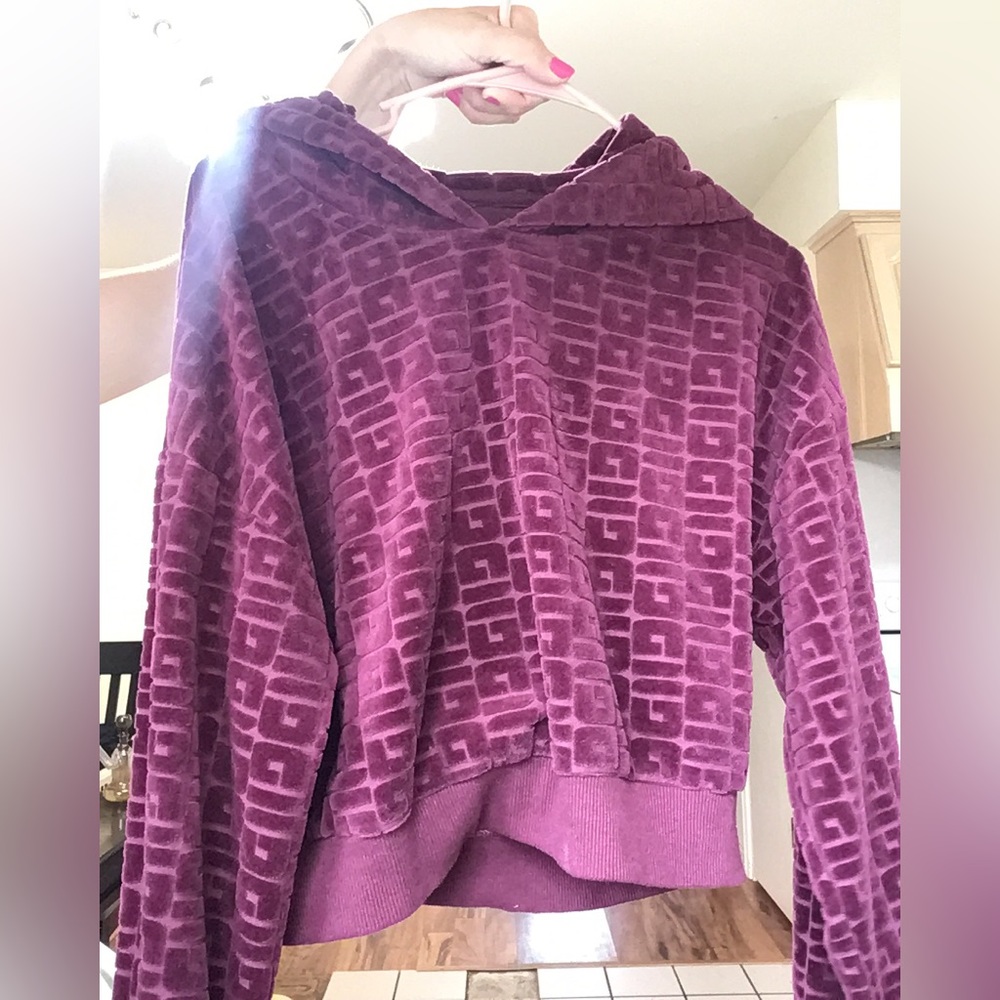 Guess branded cropped hoodie